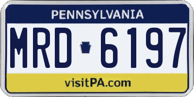 PA license plate MRD6197