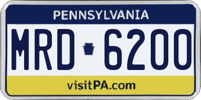 PA license plate MRD6200