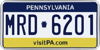 PA license plate MRD6201