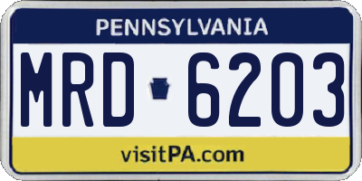 PA license plate MRD6203