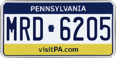 PA license plate MRD6205