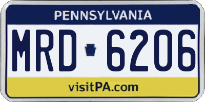 PA license plate MRD6206