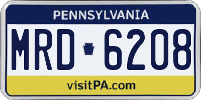 PA license plate MRD6208