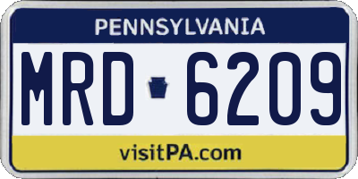 PA license plate MRD6209