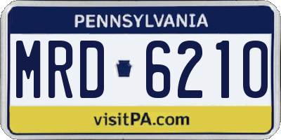 PA license plate MRD6210