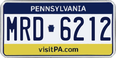 PA license plate MRD6212