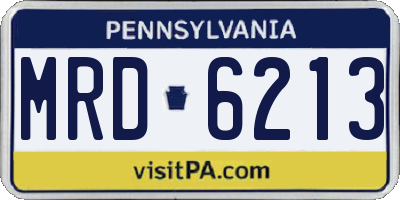 PA license plate MRD6213