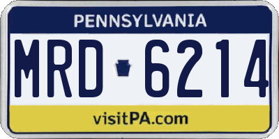 PA license plate MRD6214