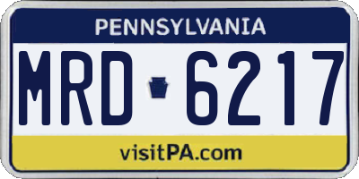 PA license plate MRD6217