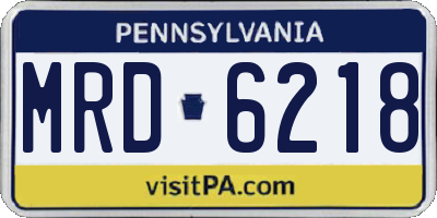PA license plate MRD6218