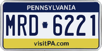 PA license plate MRD6221