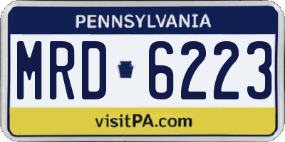 PA license plate MRD6223