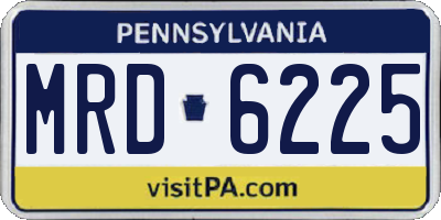 PA license plate MRD6225