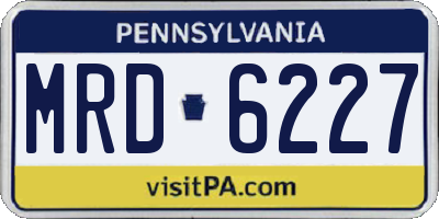 PA license plate MRD6227