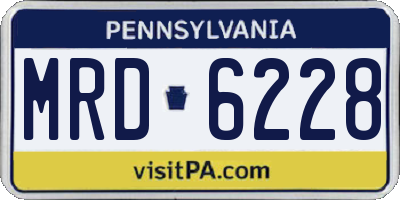 PA license plate MRD6228