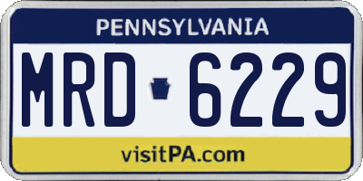 PA license plate MRD6229
