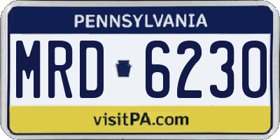 PA license plate MRD6230