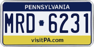 PA license plate MRD6231