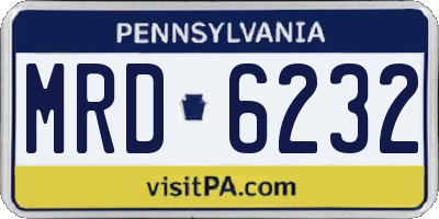 PA license plate MRD6232