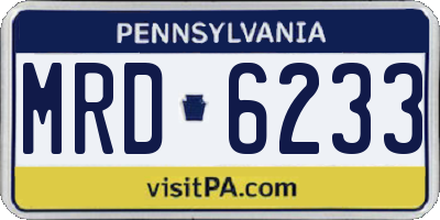 PA license plate MRD6233