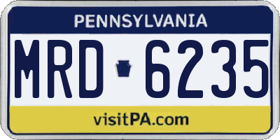 PA license plate MRD6235