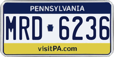 PA license plate MRD6236