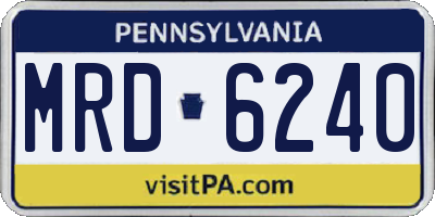 PA license plate MRD6240