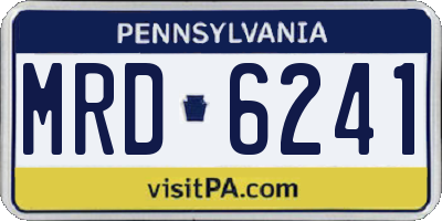 PA license plate MRD6241