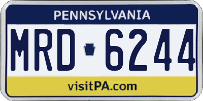 PA license plate MRD6244