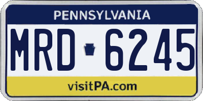 PA license plate MRD6245