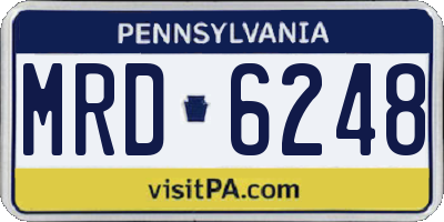 PA license plate MRD6248
