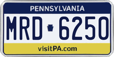 PA license plate MRD6250