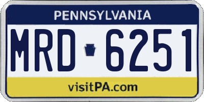 PA license plate MRD6251