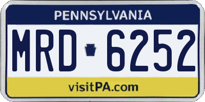 PA license plate MRD6252