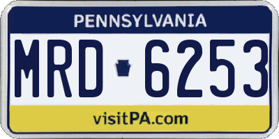 PA license plate MRD6253