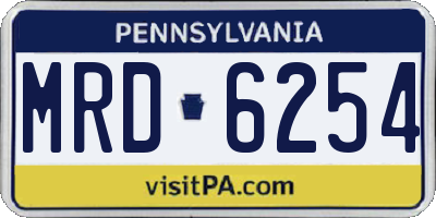 PA license plate MRD6254