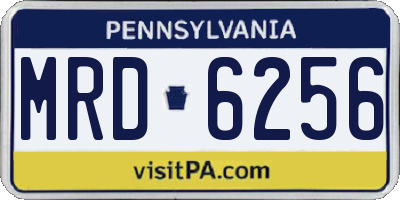PA license plate MRD6256