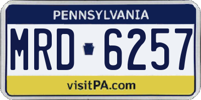 PA license plate MRD6257