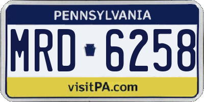 PA license plate MRD6258