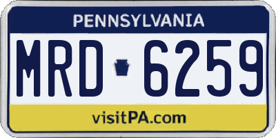 PA license plate MRD6259