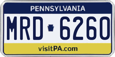PA license plate MRD6260