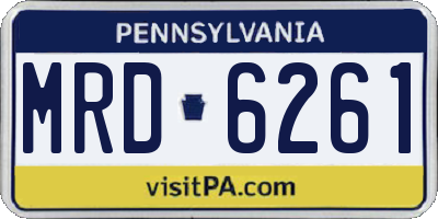PA license plate MRD6261