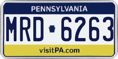 PA license plate MRD6263