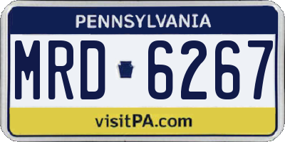 PA license plate MRD6267