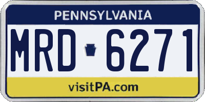 PA license plate MRD6271