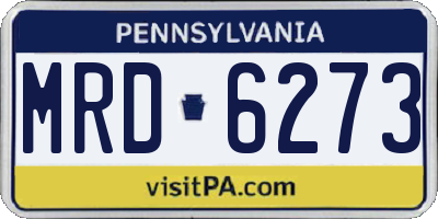 PA license plate MRD6273