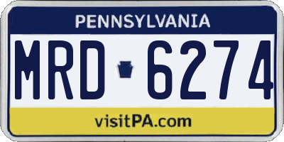 PA license plate MRD6274