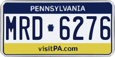 PA license plate MRD6276