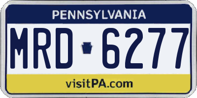 PA license plate MRD6277