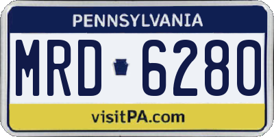 PA license plate MRD6280